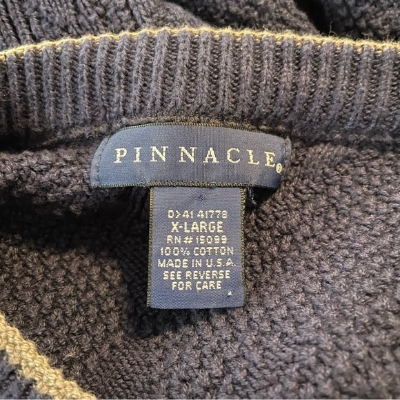 Vintage Pinnacle Navy Blue Golf Sweater Size XL Men’s Women’s Golf Bag Golf Set - Picture 5 of 7